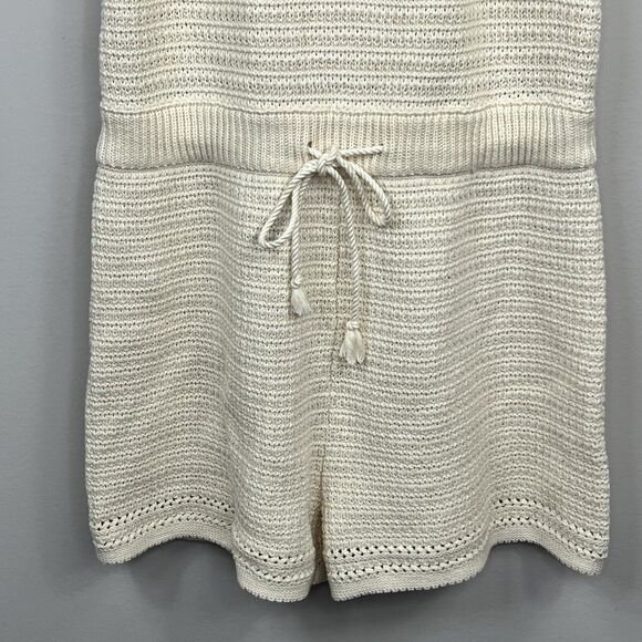 Universal Thread Beige Cotton Crochet Knit Sleeveless Romper Sz S NWT - Picture 4 of 14